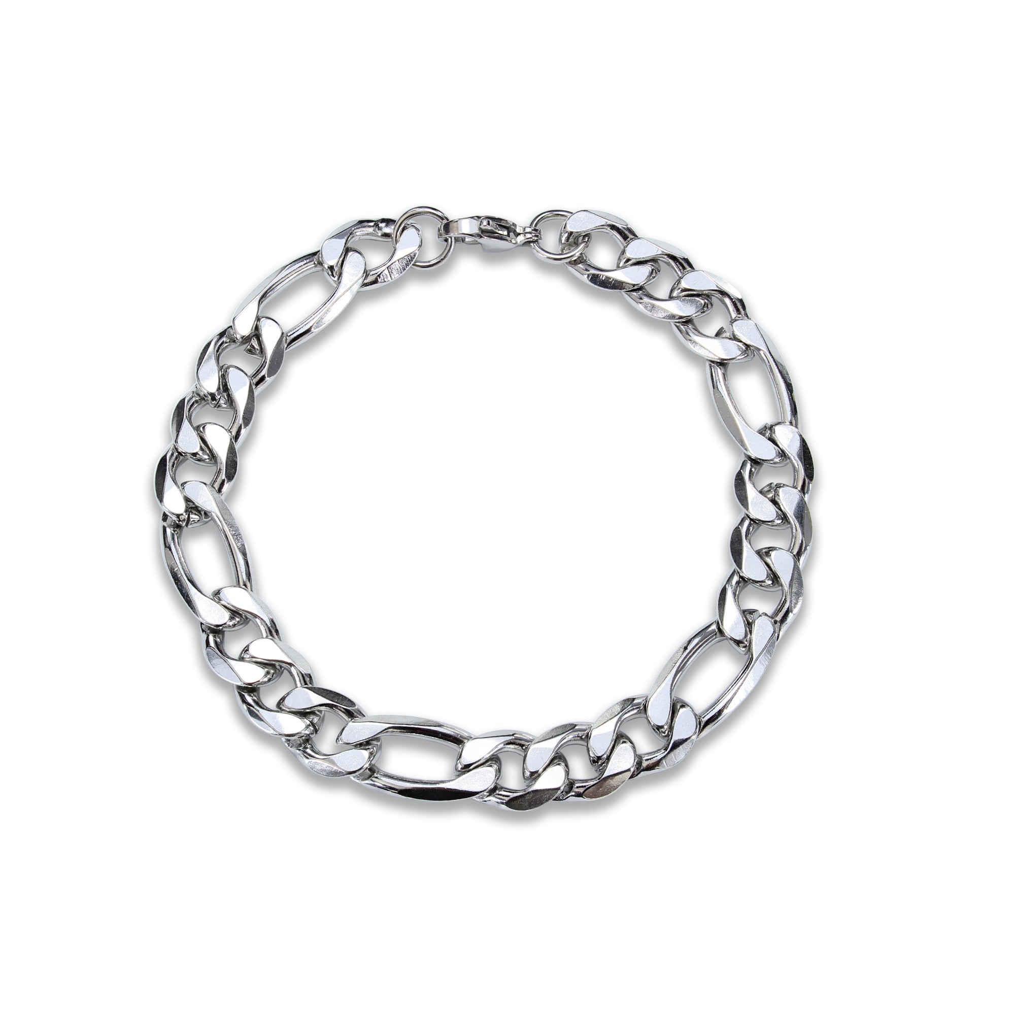 Figaro Chain Bracelet 8.5mm (Silver-Plated)