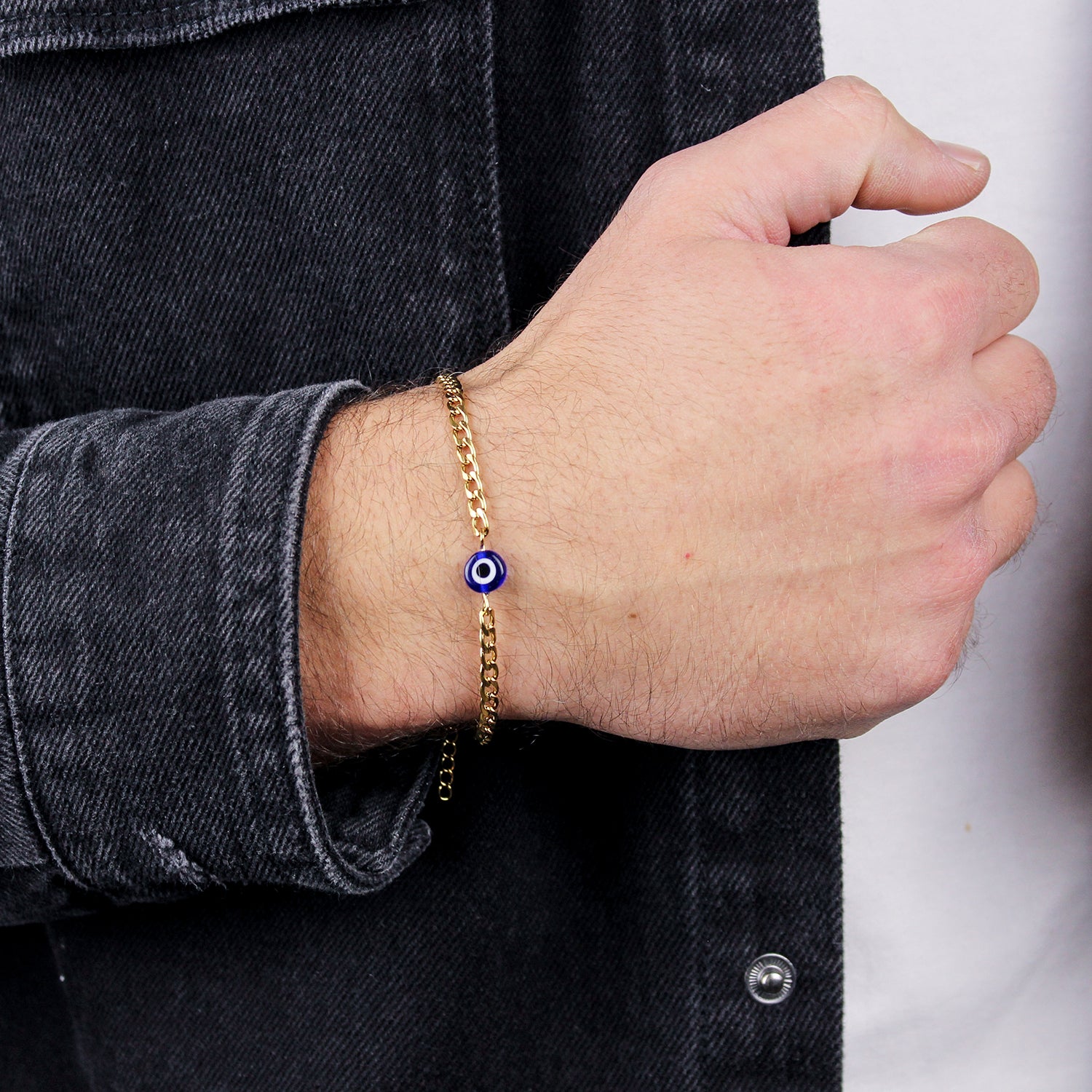 Evil Eye Bracelet with Lapis Lazuli Stone - Men's Blue Bracelet by Talisa