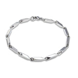 Bar Link Chain Bracelet (Silver-Plated)