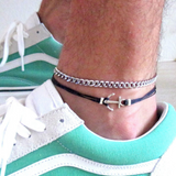 Anchor & Chain Anklet Set