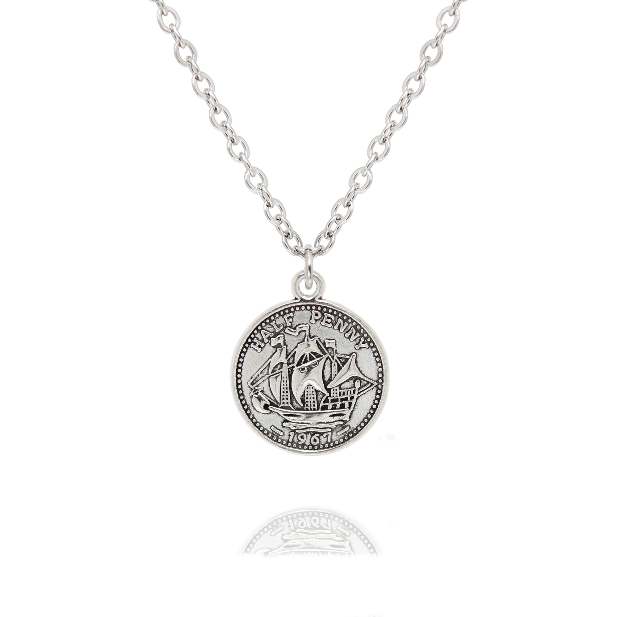 Coin Necklace (Silver-Plated)