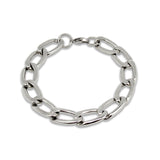 Thick Curb Link Chain Bracelet (Silver-Plated)