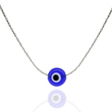 Blue Evil Eye Necklace (Silver-Plated)