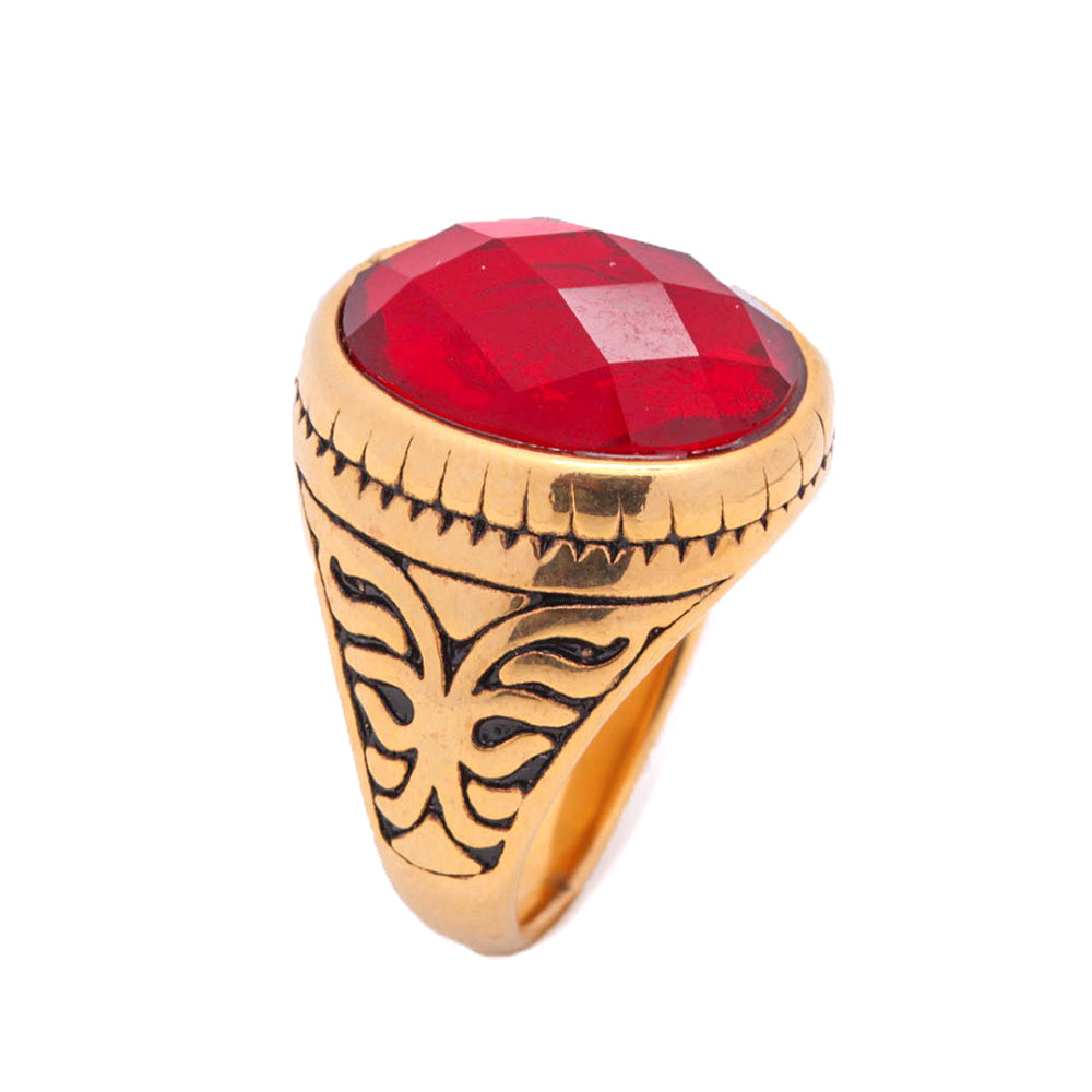 Red Stone Gold Ring