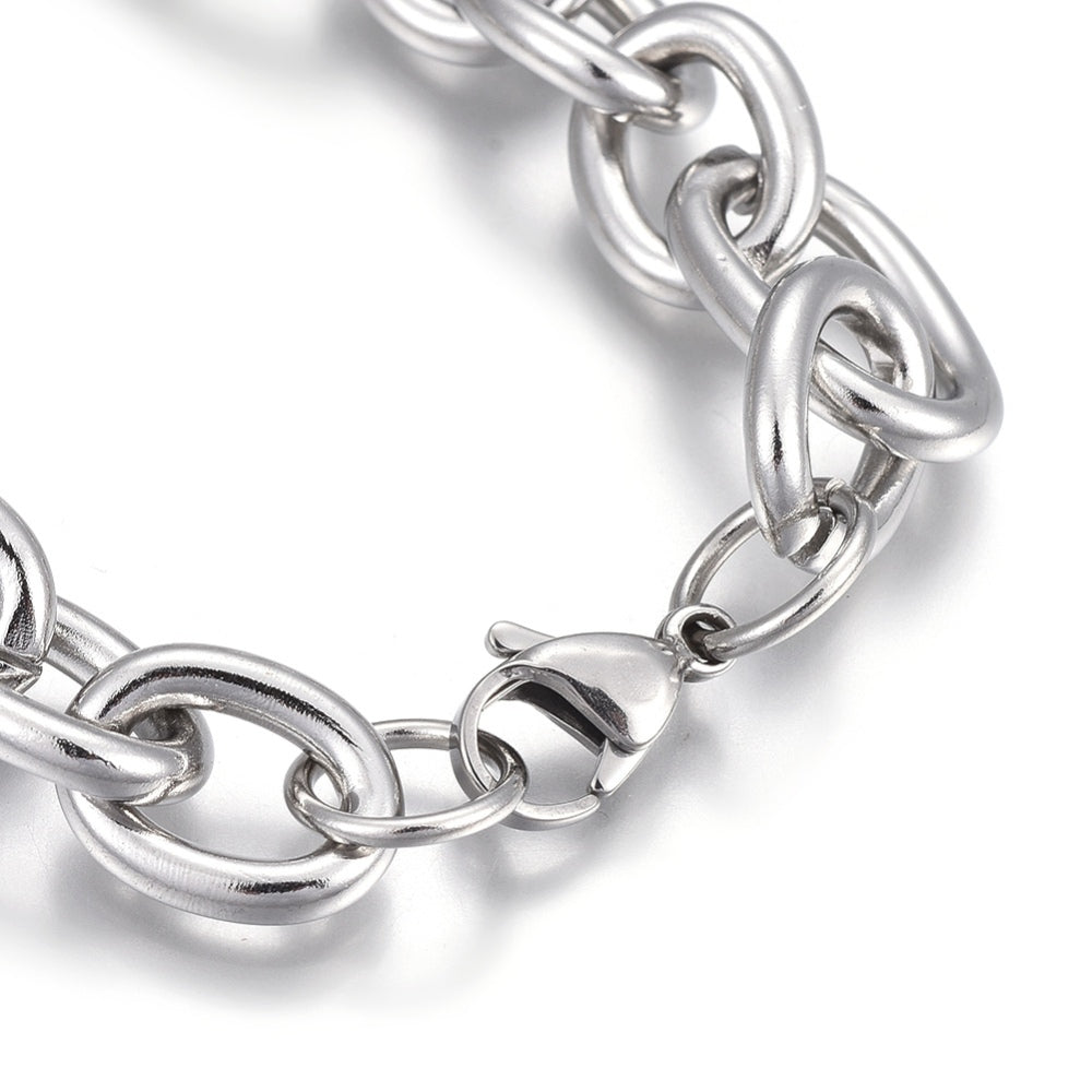 Cable Chain Bracelet (Silver-Plated)
