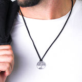 Tree of Life Leather Necklace (Silver-Plated)